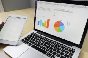 analytics of a ppc campaign displayed on laptop