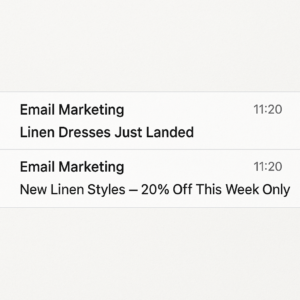A/B testing of two different headlines to see which one gets the best click through rate