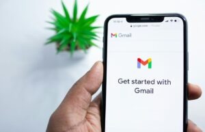 get started with gmail showing on a phone