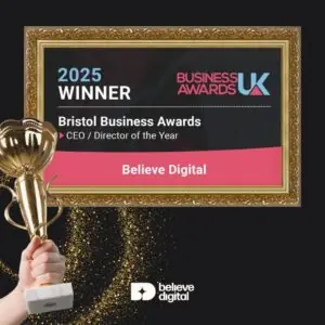 believe.digital won bristol business awards for CEO/Director of the year 